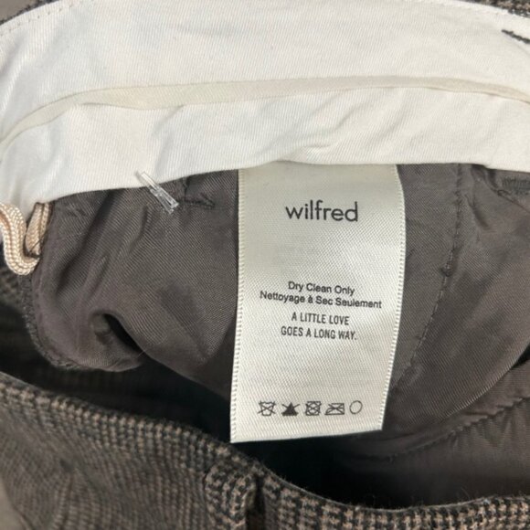 Aritzia Wilfred Gimont Pant Plaid Wool Crop Trousers Straight Leg Brown Size 2 - Picture 13 of 16